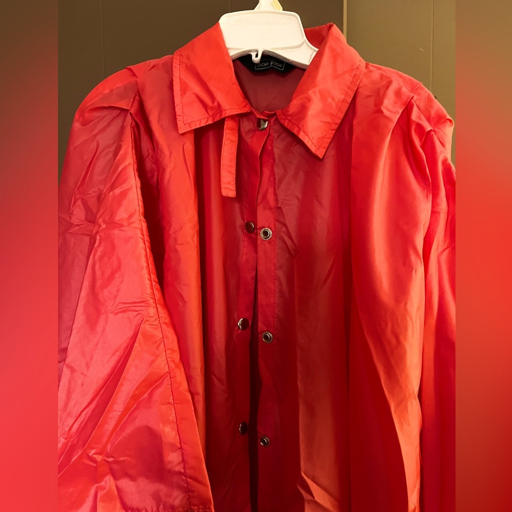 Vintage Tomato Red BON JOUR Rain Poncho ☔️🌂💧